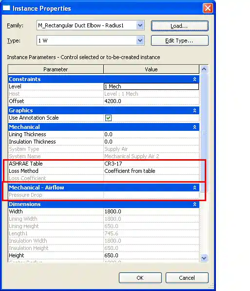 Pressure drop data