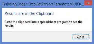 Project parameter GUID reporter