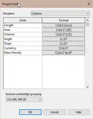 Mixed project units part imperial part metric