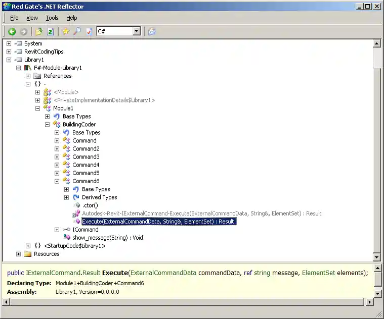 Reflector displaying the full class name
