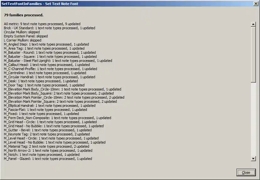 Reload family report
