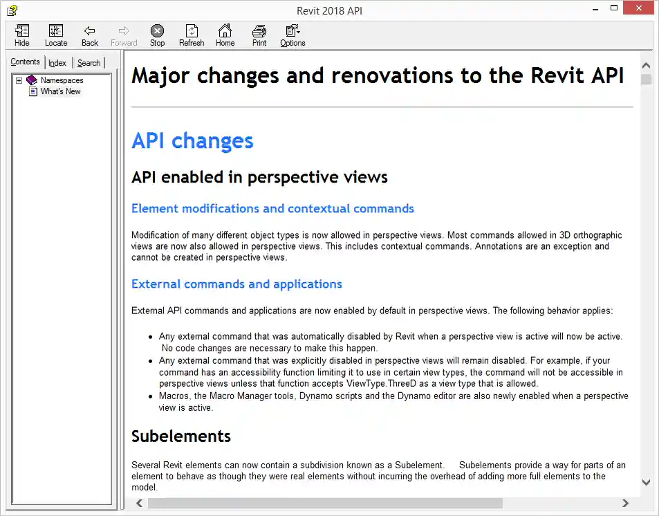 Revit 2018 API help on What's New