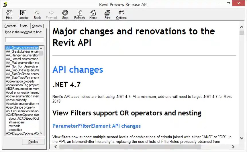 Revit 2019 API help on What's New