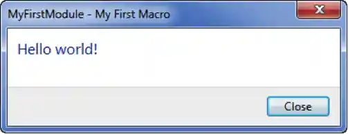 Macro message box