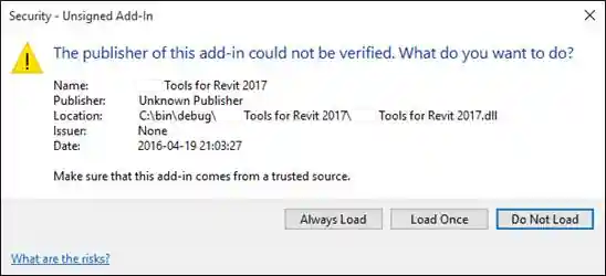 'Security-Unsigned Add-in' message