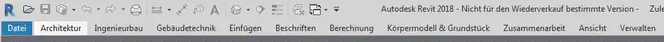 German Revit title bar