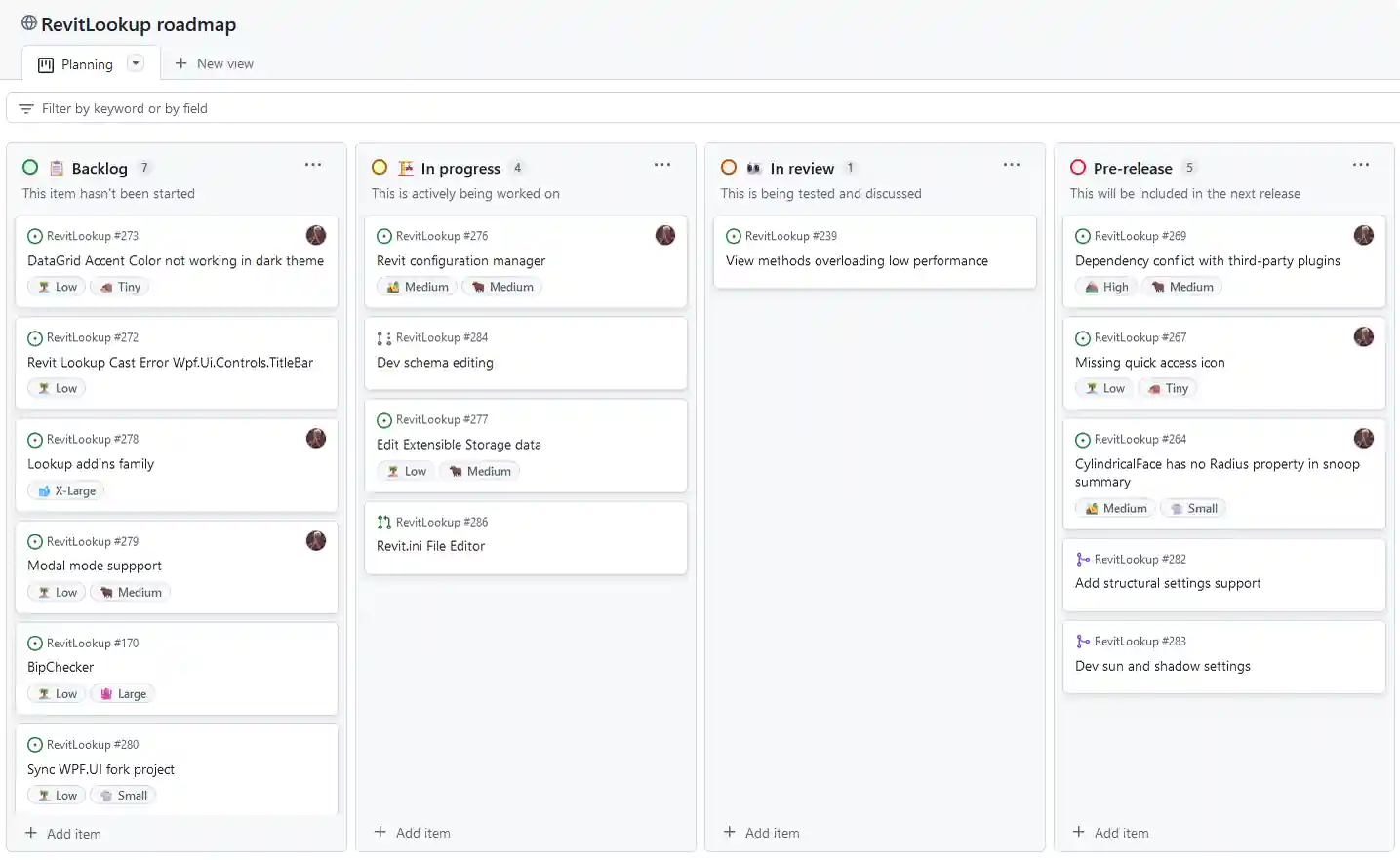 Public RevitLookup roadmap Public RevitLookup roadmap