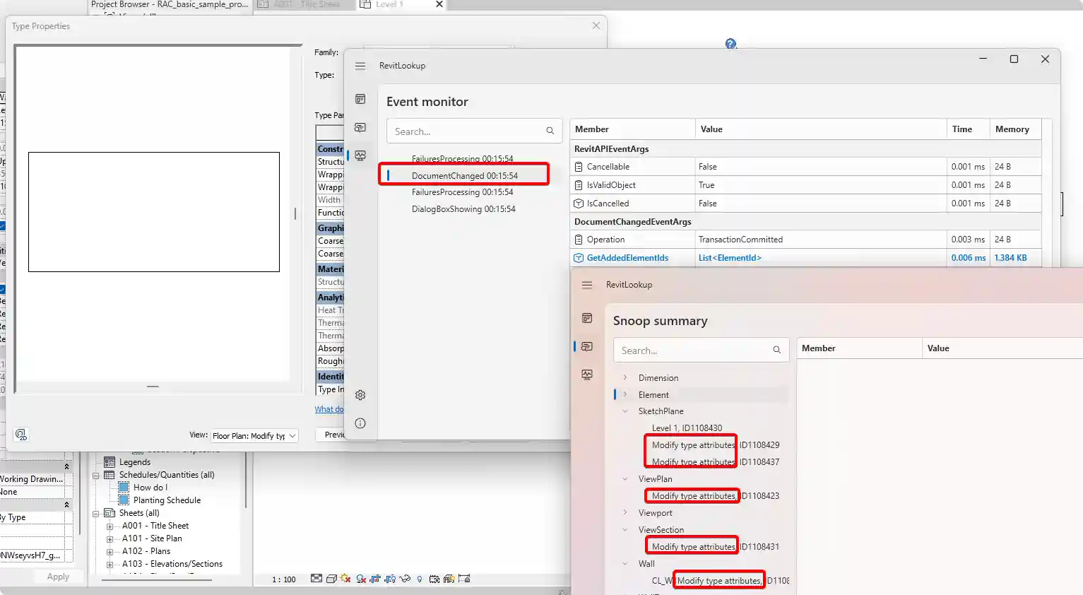 RevitLookup DocumentChanged monitor