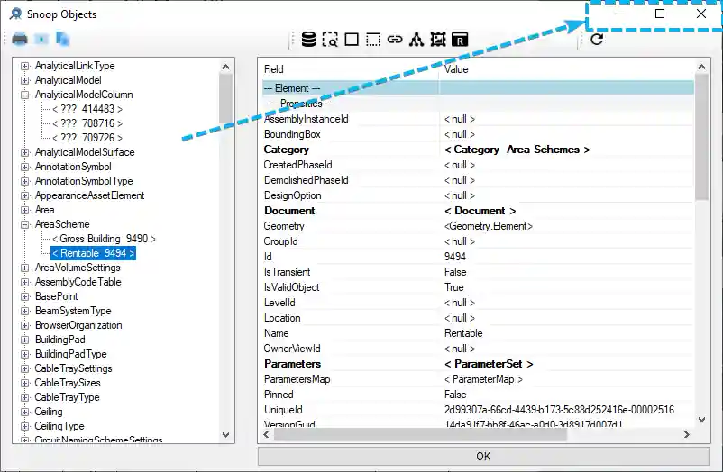 RevitLookup maximise button