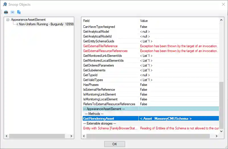 Snooping appearance assets