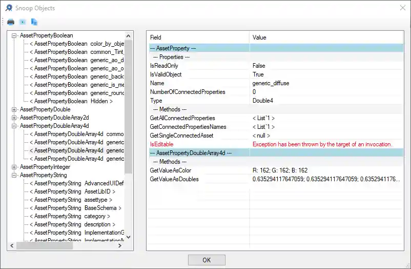 Snooping appearance assets