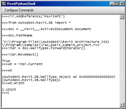 RevitPythonShell console in Revit 2012