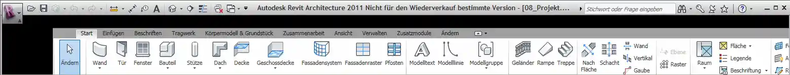 Revit ribbon bar with translation transform