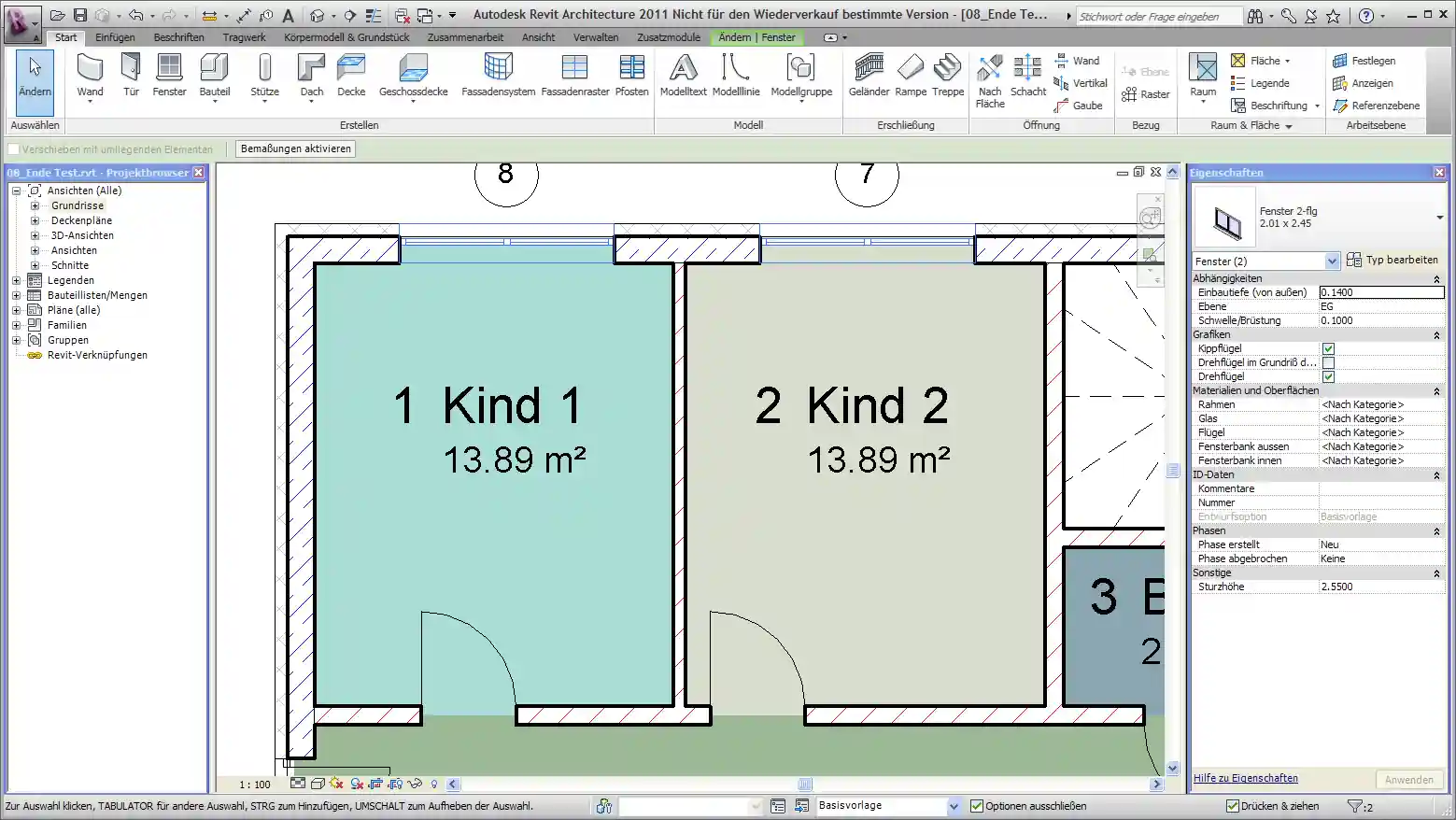 Two rooms with windows
