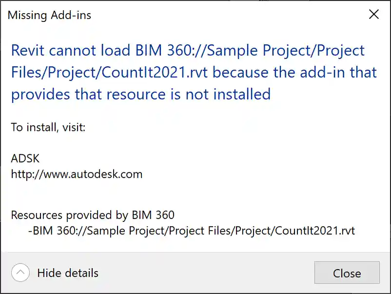 Cannot load BIM360 link Cannot load BIM360 link