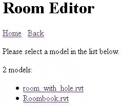 Roomedit home page populated by JavaScript from CouchDB view