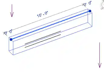 Moving the beam automatically updates the rebar
