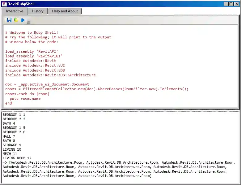 RevitRubyShell console