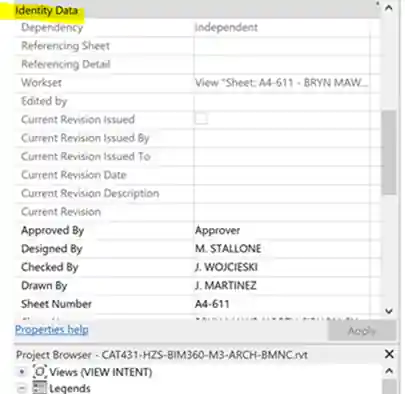 Revit sheet property identity data Revit sheet property identity data