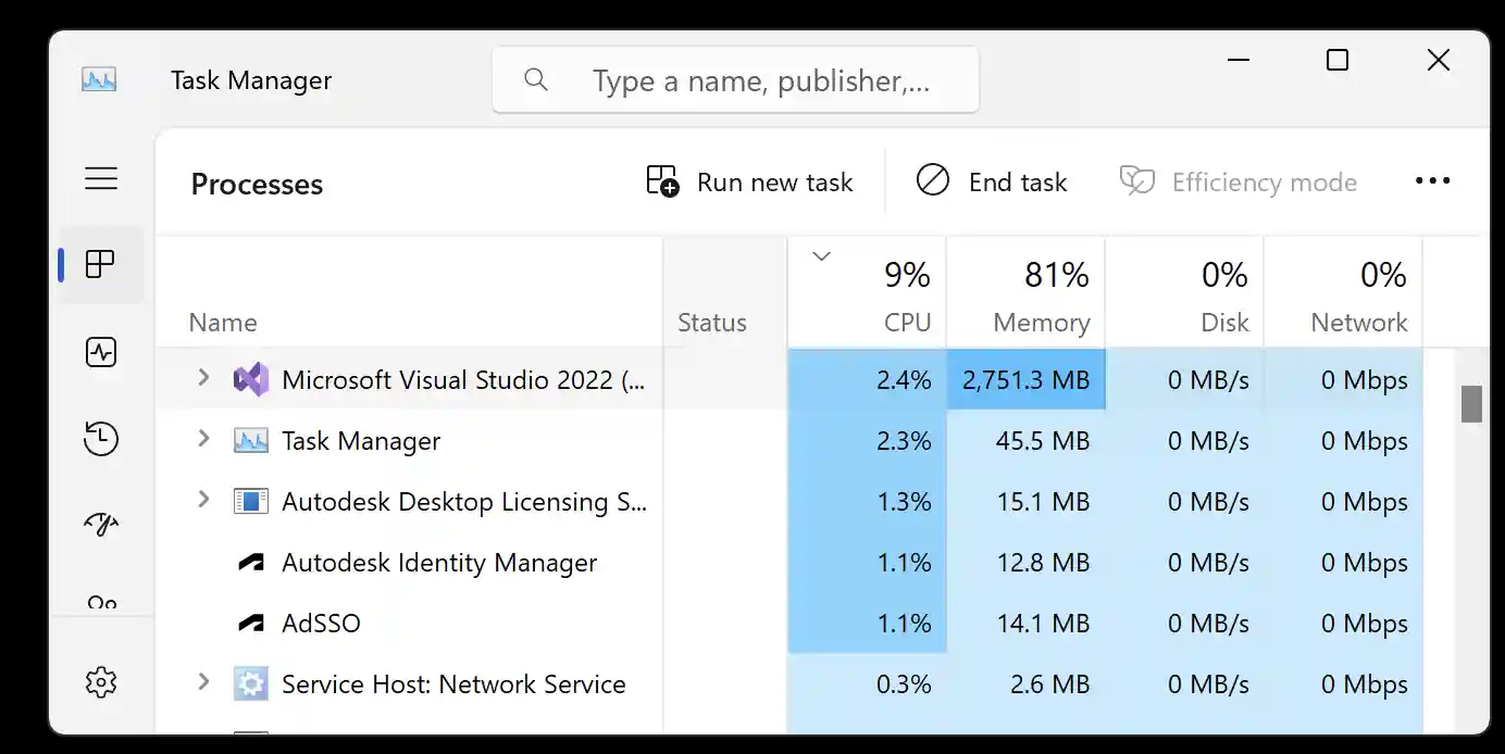 Visual Studio memory consumption growing Visual Studio memory consumption growing