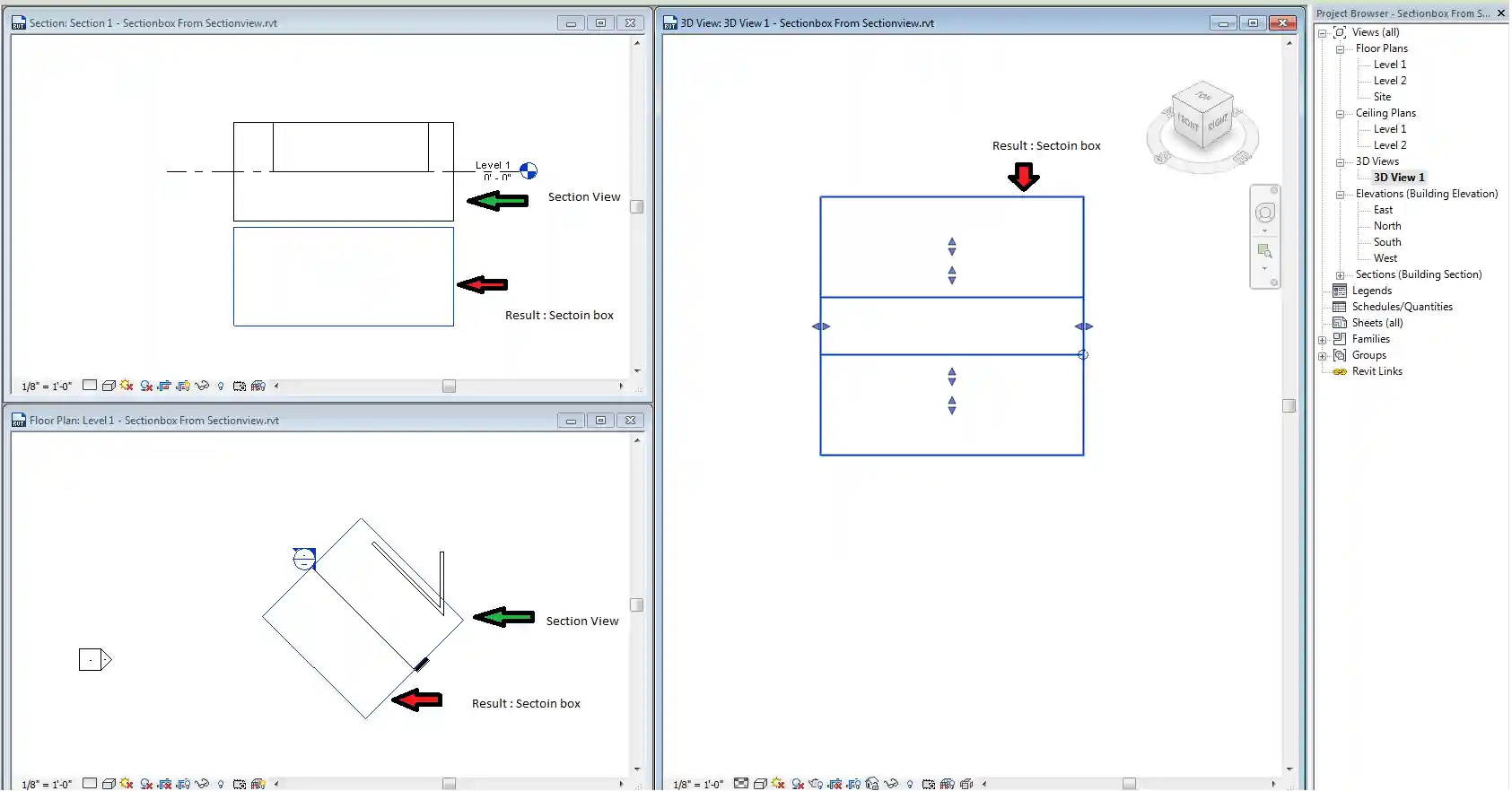Section box from section view