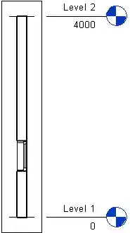 Section view perpendicular to wall