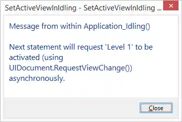 Demo_SetActiveViewInIdling successful operation coming up
