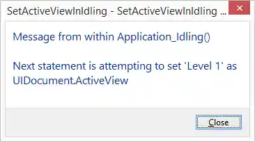Demo_SetActiveViewInIdling problematic approach coming up