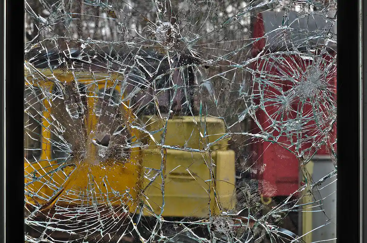 Shattered window