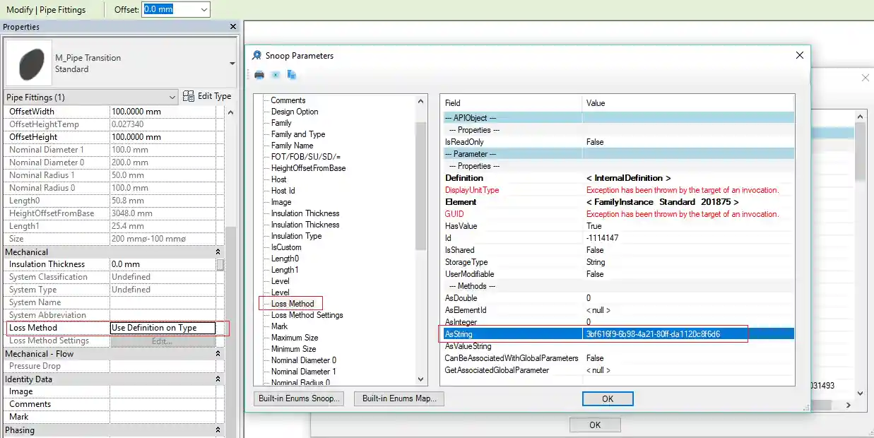 Loss method parameter property