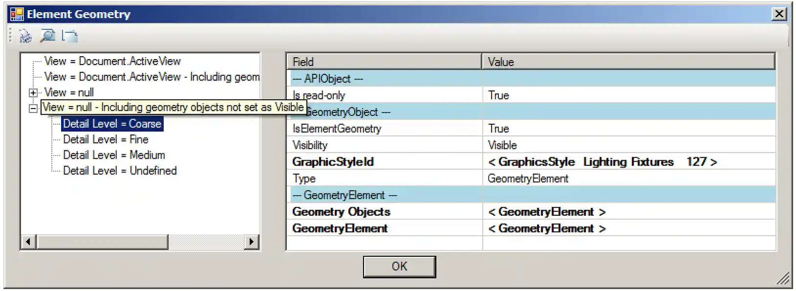 RevitLookup accessing non-visible geometry