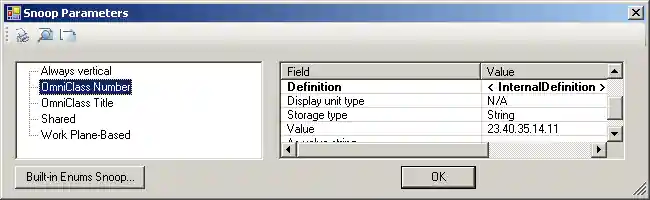 Snoop OmniClass number