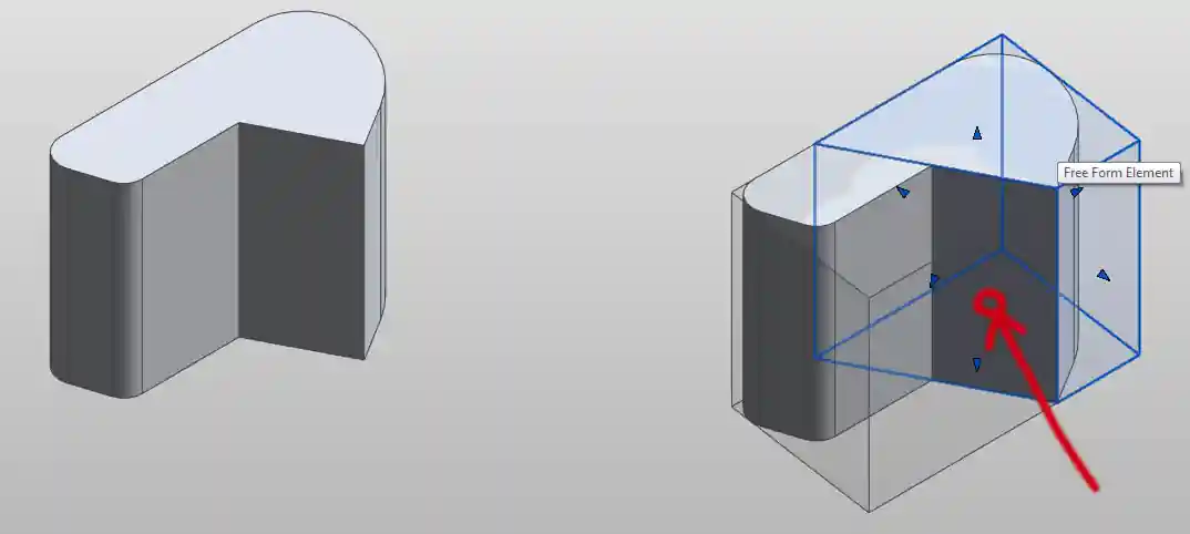 Sample split by solid generated from bounding box