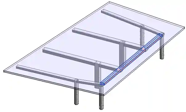 Beam supported by two columns