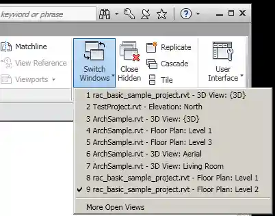 Switch Windows dropdown list