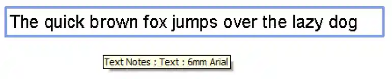 Text note width using factor 1.3