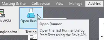 TestRunner ribbon tab