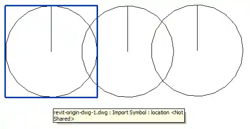 Three DWG import instances