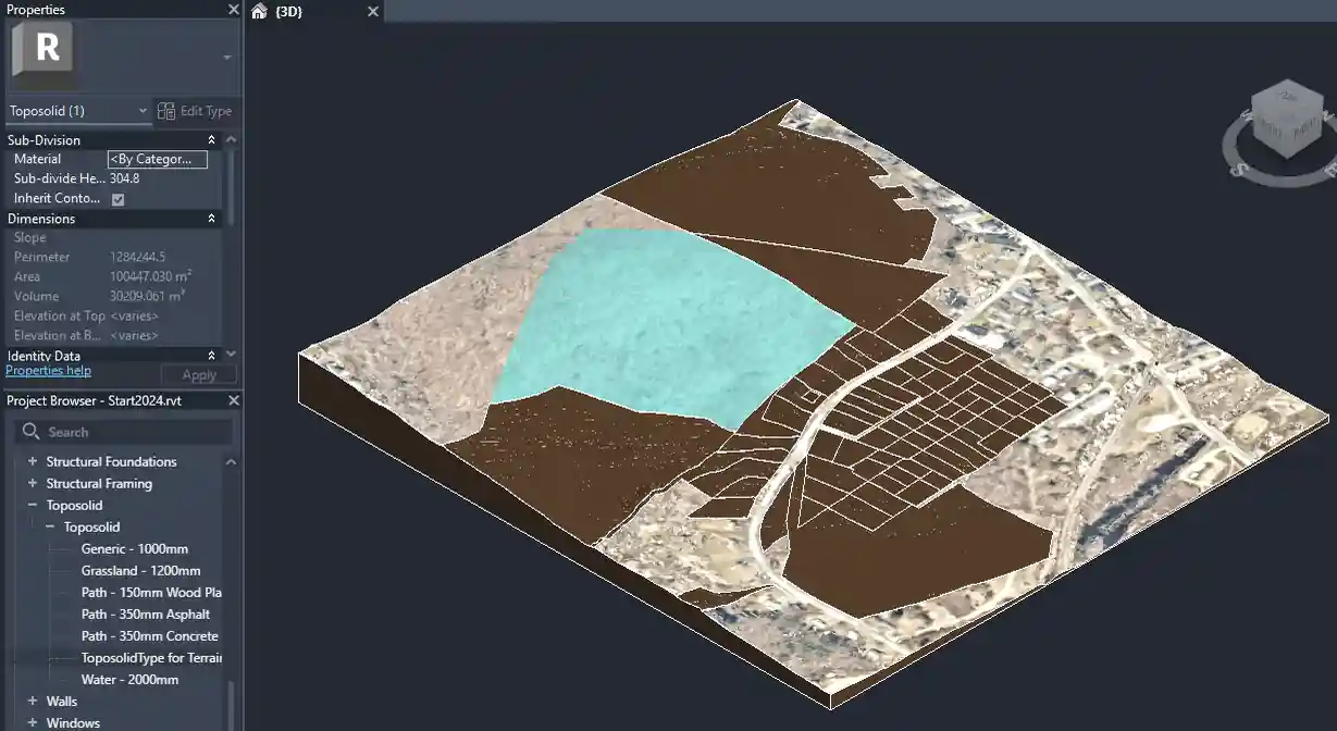 Toposolid subdivision material Toposolid subdivision material