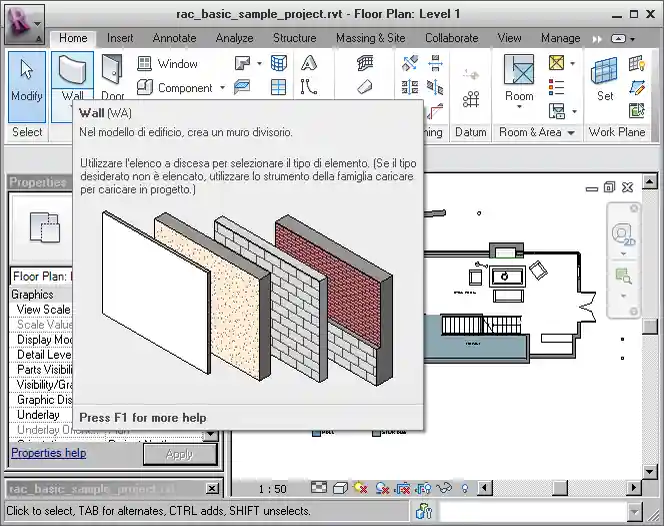 Italian Revit tooltip