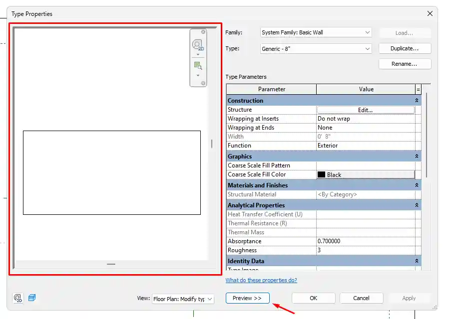 Type properties preview Type properties preview