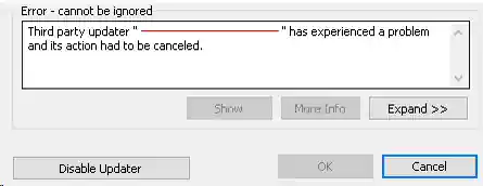 Updater experienced a problem Updater experienced a problem