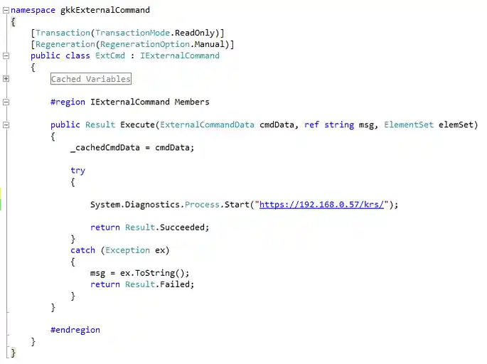 External command opening a URL