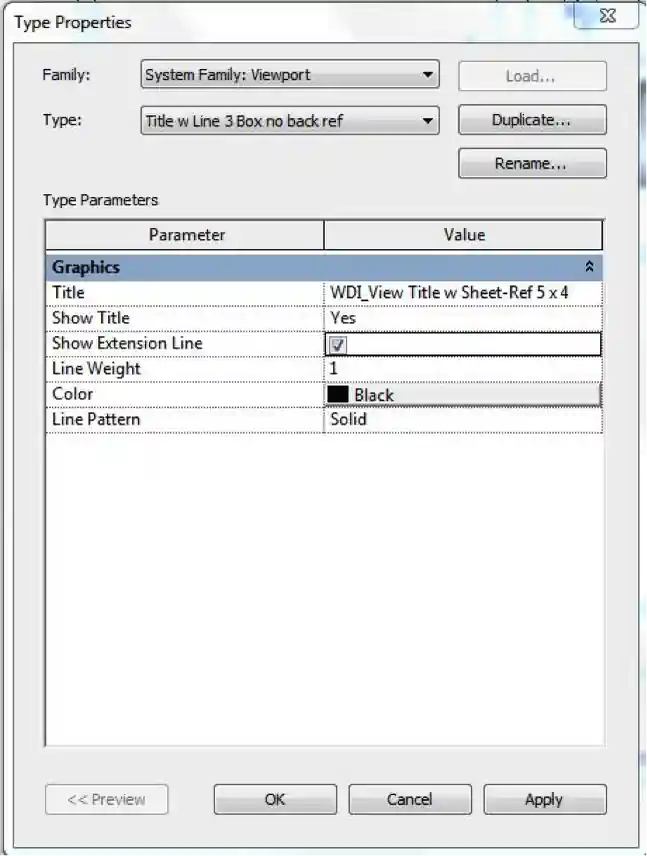 View title line check box