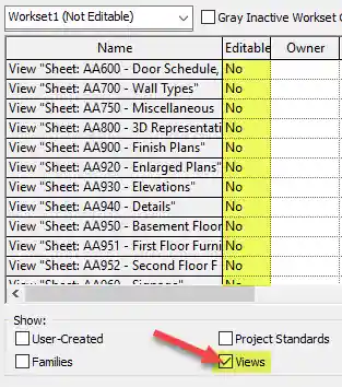 View workset editable View workset editable