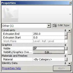 Family extrusion element visible property