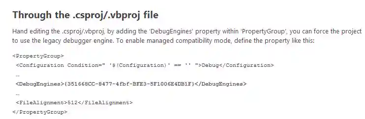 VS 2013 legacy debugger
