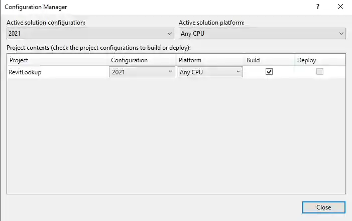 Visual Studio configuration manager Visual Studio configuration manager