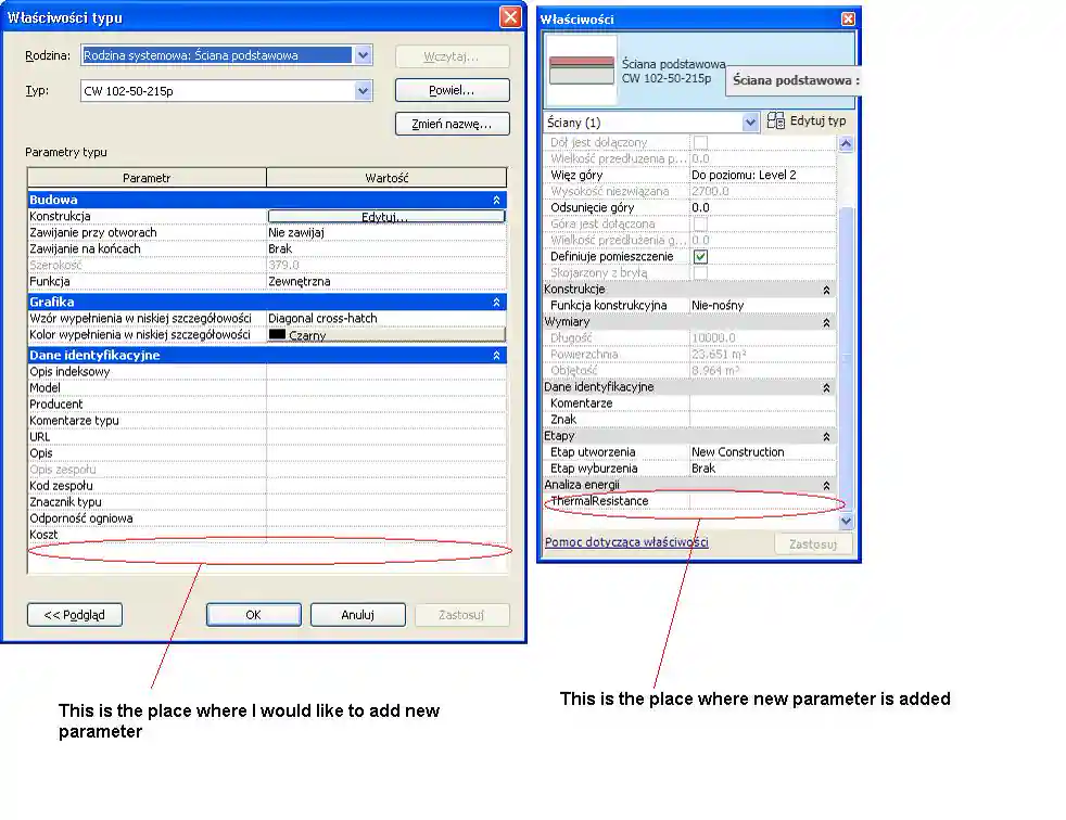 Wall and wall type properties