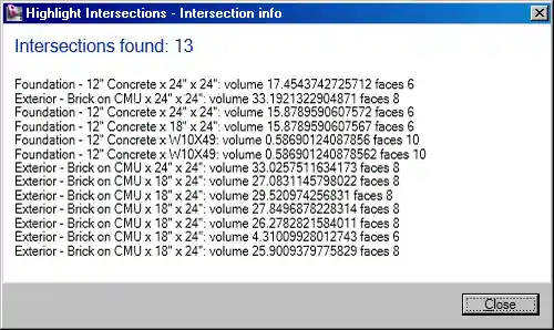 Wall and column intersection results